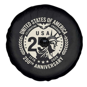 USA 250th Anniversary Statue of Liberty Vintage Crest Spare Tire Cover Celebrating Freedom 1776 to 2026 Semiquincentennial
