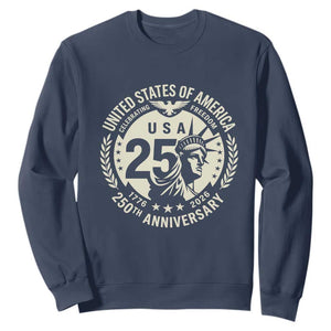 USA 250th Anniversary Statue of Liberty Vintage Crest Sweatshirt Celebrating Freedom 1776 to 2026 Semiquincentennial