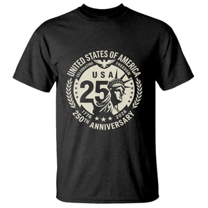 USA 250th Anniversary Statue of Liberty Vintage Crest T Shirt Celebrating Freedom 1776 to 2026 Semiquincentennial