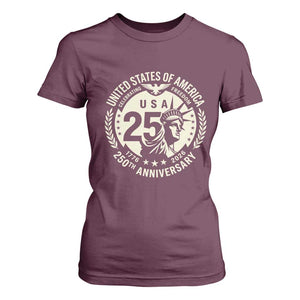 USA 250th Anniversary Statue of Liberty Vintage Crest T Shirt For Women Celebrating Freedom 1776 to 2026 Semiquincentennial