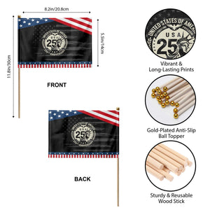 USA 250th Anniversary Statue of Liberty Vintage Crest Patriotic Handheld Flag Celebrating Freedom 1776 to 2026 Semiquincentennial