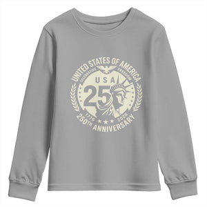 USA 250th Anniversary Statue of Liberty Vintage Crest Youth Sweatshirt Celebrating Freedom 1776 to 2026 Semiquincentennial