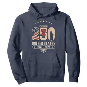250 Years of Freedom Liberty Bell and Statue of Liberty Graphic Hoodie 1776 2026 US Pride American Flag Graphic Emblem