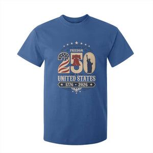 250 Years of Freedom Liberty Bell and Statue of Liberty Graphic T Shirt For Kid 1776 2026 US Pride American Flag Graphic Emblem