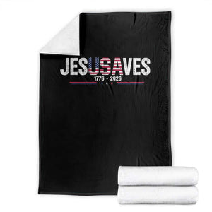 Jesus Saves USA Semiquincentennial 1776 2026 Throw Blanket Patriotic Christian Faith USA 250 Years of Freedom TS02 Black Print Your Wear
