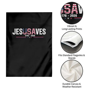 Jesus Saves USA Semiquincentennial 1776 2026 Garden Flag Patriotic Christian Faith USA 250 Years of Freedom TS02 Print Your Wear