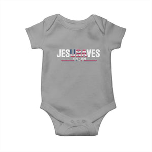 Jesus Saves USA Semiquincentennial 1776 2026 Baby Onesie Patriotic Christian Faith USA 250 Years of Freedom TS02 Sport Gray Print Your Wear