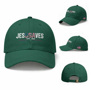Jesus Saves USA Semiquincentennial 1776 2026 Baseball Cap Patriotic Christian Faith USA 250 Years of Freedom