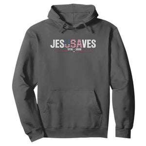 Jesus Saves USA Semiquincentennial 1776 2026 Hoodie Patriotic Christian Faith USA 250 Years of Freedom TS02 Dark Heather Print Your Wear