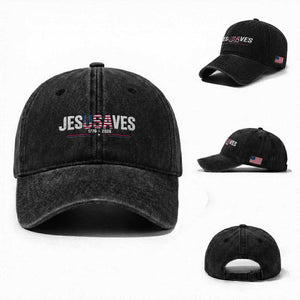 Jesus Saves USA Semiquincentennial 1776 2026 Washed Cotton Baseball Cap Patriotic Christian Faith USA 250 Years of Freedom