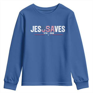 Jesus Saves USA Semiquincentennial 1776 2026 Youth Sweatshirt Patriotic Christian Faith USA 250 Years of Freedom