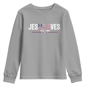 Jesus Saves USA Semiquincentennial 1776 2026 Youth Sweatshirt Patriotic Christian Faith USA 250 Years of Freedom