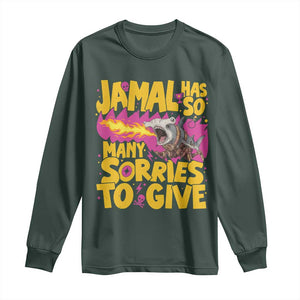 Jamal Has So Many Sorries To Give Long Sleeve Shirt Funny Fire Breathing Hammerhead Shark Gamer