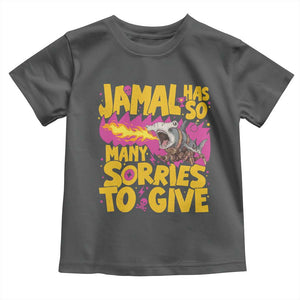 Jamal Has So Many Sorries To Give Toddler T Shirt Funny Fire Breathing Hammerhead Shark Gamer
