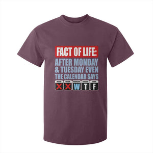 Fact Of Life Even The Calendar Says WTF T Shirt For Kid Funny Sarcastic Workplace Weekday Humor