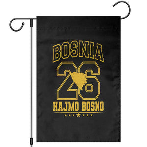 Lets Go Bosnia 2026 Hajmo Bosno Vintage Varsity Sports Style Garden Flag Bosnia Herzegovina Map Soccer Lover Football Fan