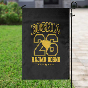 Lets Go Bosnia 2026 Hajmo Bosno Vintage Varsity Sports Style Garden Flag Bosnia Herzegovina Map Soccer Lover Football Fan