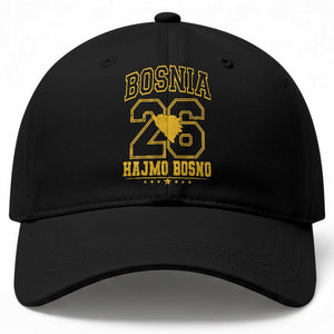 Lets Go Bosnia 2026 Hajmo Bosno Vintage Varsity Sports Style Baseball Cap Bosnia Herzegovina Map Soccer Lover Football Fan