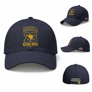 Lets Go Bosnia 2026 Hajmo Bosno Vintage Varsity Sports Style Baseball Cap Bosnia Herzegovina Map Soccer Lover Football Fan