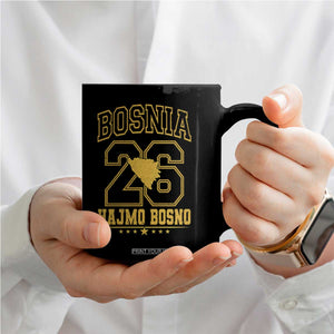 Lets Go Bosnia 2026 Hajmo Bosno Vintage Varsity Sports Style Coffee Mug Bosnia Herzegovina Map Soccer Lover Football Fan
