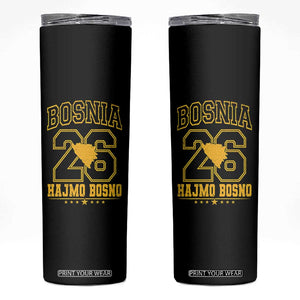 Lets Go Bosnia 2026 Hajmo Bosno Vintage Varsity Sports Style Skinny Tumbler Bosnia Herzegovina Map Soccer Lover Football Fan TS02 Black Print Your Wear