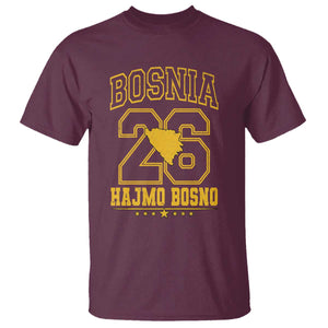 Lets Go Bosnia 2026 Hajmo Bosno Vintage Varsity Sports Style T Shirt Bosnia Herzegovina Map Soccer Lover Football Fan TS02 Maroon Print Your Wear