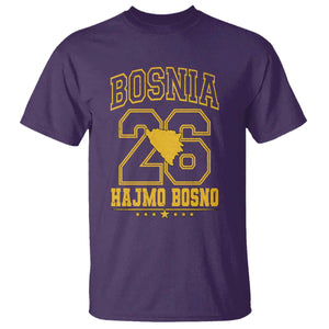 Lets Go Bosnia 2026 Hajmo Bosno Vintage Varsity Sports Style T Shirt Bosnia Herzegovina Map Soccer Lover Football Fan TS02 Purple Print Your Wear