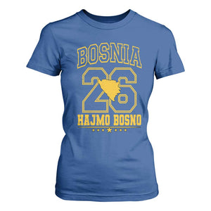 Lets Go Bosnia 2026 Hajmo Bosno Vintage Varsity Sports Style T Shirt For Women Bosnia Herzegovina Map Soccer Lover Football Fan TS02 Royal Blue Print Your Wear