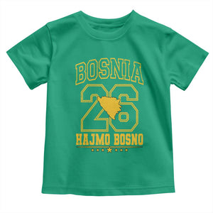 Lets Go Bosnia 2026 Hajmo Bosno Vintage Varsity Sports Style Toddler T Shirt Bosnia Herzegovina Map Soccer Lover Football Fan TS02 Irish Green Print Your Wear