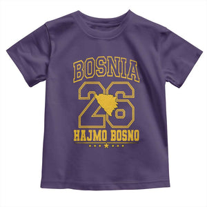 Lets Go Bosnia 2026 Hajmo Bosno Vintage Varsity Sports Style Toddler T Shirt Bosnia Herzegovina Map Soccer Lover Football Fan TS02 Purple Print Your Wear