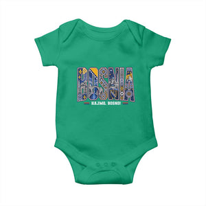 Lets Go Bosnia Heritage Hajmo Bosno Cultural Mosaic Pattern Baby Onesie Bosnia Herzegovina Map Soccer Lover Football Fan TS02 Irish Green Print Your Wear