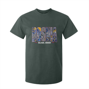 Lets Go Bosnia Heritage Hajmo Bosno Cultural Mosaic Pattern T Shirt For Kid Bosnia Herzegovina Map Soccer Lover Football Fan TS02 Dark Forest Green Print Your Wear