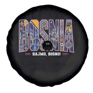Lets Go Bosnia Heritage Hajmo Bosno Cultural Mosaic Pattern Spare Tire Cover Bosnia Herzegovina Map Soccer Lover Football Fan