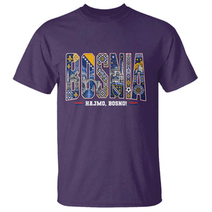 Lets Go Bosnia Heritage Hajmo Bosno Cultural Mosaic Pattern T Shirt Bosnia Herzegovina Map Soccer Lover Football Fan TS02 Purple Print Your Wear