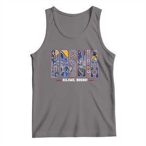 Lets Go Bosnia Heritage Hajmo Bosno Cultural Mosaic Pattern Tank Top Bosnia Herzegovina Map Soccer Lover Football Fan TS02 Deep Heather Print Your Wear