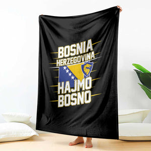 Lets Go Bosnia Herzegovina Hajmo Bosno Dragon Shield Throw Blanket Soccer Team Pride Football Fan Heritage