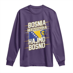 Lets Go Bosnia Herzegovina Hajmo Bosno Dragon Shield Long Sleeve Shirt Soccer Team Pride Football Fan Heritage TS02 Purple Print Your Wear