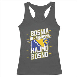 Lets Go Bosnia Herzegovina Hajmo Bosno Dragon Shield Racerback Tank Top Soccer Team Pride Football Fan Heritage TS02 Dark Heather Print Your Wear