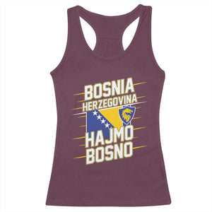 Lets Go Bosnia Herzegovina Hajmo Bosno Dragon Shield Racerback Tank Top Soccer Team Pride Football Fan Heritage TS02 Maroon Print Your Wear