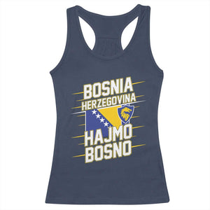 Lets Go Bosnia Herzegovina Hajmo Bosno Dragon Shield Racerback Tank Top Soccer Team Pride Football Fan Heritage TS02 Navy Print Your Wear
