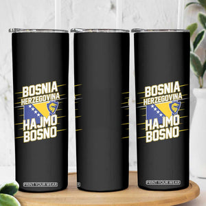 Lets Go Bosnia Herzegovina Hajmo Bosno Dragon Shield Skinny Tumbler Soccer Team Pride Football Fan Heritage