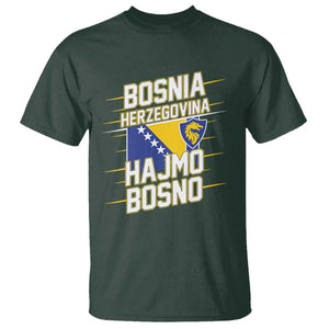 Lets Go Bosnia Herzegovina Hajmo Bosno Dragon Shield T Shirt Soccer Team Pride Football Fan Heritage TS02 Dark Forest Green Print Your Wear