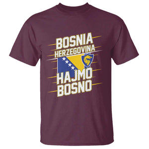 Lets Go Bosnia Herzegovina Hajmo Bosno Dragon Shield T Shirt Soccer Team Pride Football Fan Heritage TS02 Maroon Print Your Wear