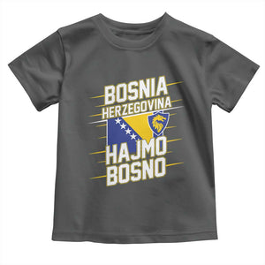 Lets Go Bosnia Herzegovina Hajmo Bosno Dragon Shield Toddler T Shirt Soccer Team Pride Football Fan Heritage TS02 Dark Heather Print Your Wear