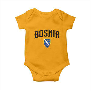 Vintage Bosnia Coat of Arms Minimalist Baby Onesie Golden Lily Heritage Shield Graphic TS02 Gold Print Your Wear