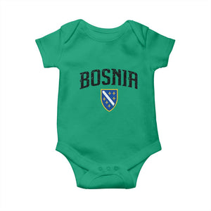 Vintage Bosnia Coat of Arms Minimalist Baby Onesie Golden Lily Heritage Shield Graphic TS02 Irish Green Print Your Wear