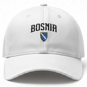 Vintage Bosnia Coat of Arms Minimalist Baseball Cap Golden Lily Heritage Shield Graphic