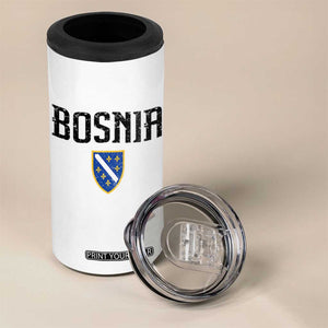 Vintage Bosnia Coat of Arms Minimalist 4 in 1 Can Cooler Tumbler Golden Lily Heritage Shield Graphic