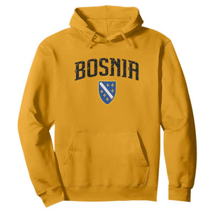 Vintage Bosnia Coat of Arms Minimalist Hoodie Golden Lily Heritage Shield Graphic TS02 Gold Print Your Wear