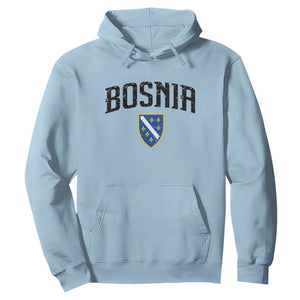 Vintage Bosnia Coat of Arms Minimalist Hoodie Golden Lily Heritage Shield Graphic TS02 Light Blue Print Your Wear